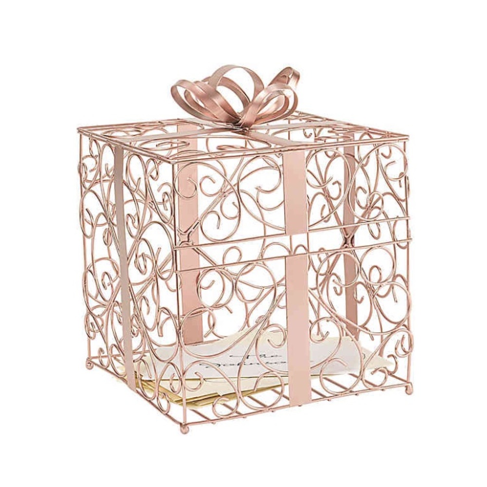 Wedding Reception Gift Card Holder in Rose Gold